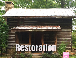 Historic Log Cabin Restoration  Bear Creek, North Carolina